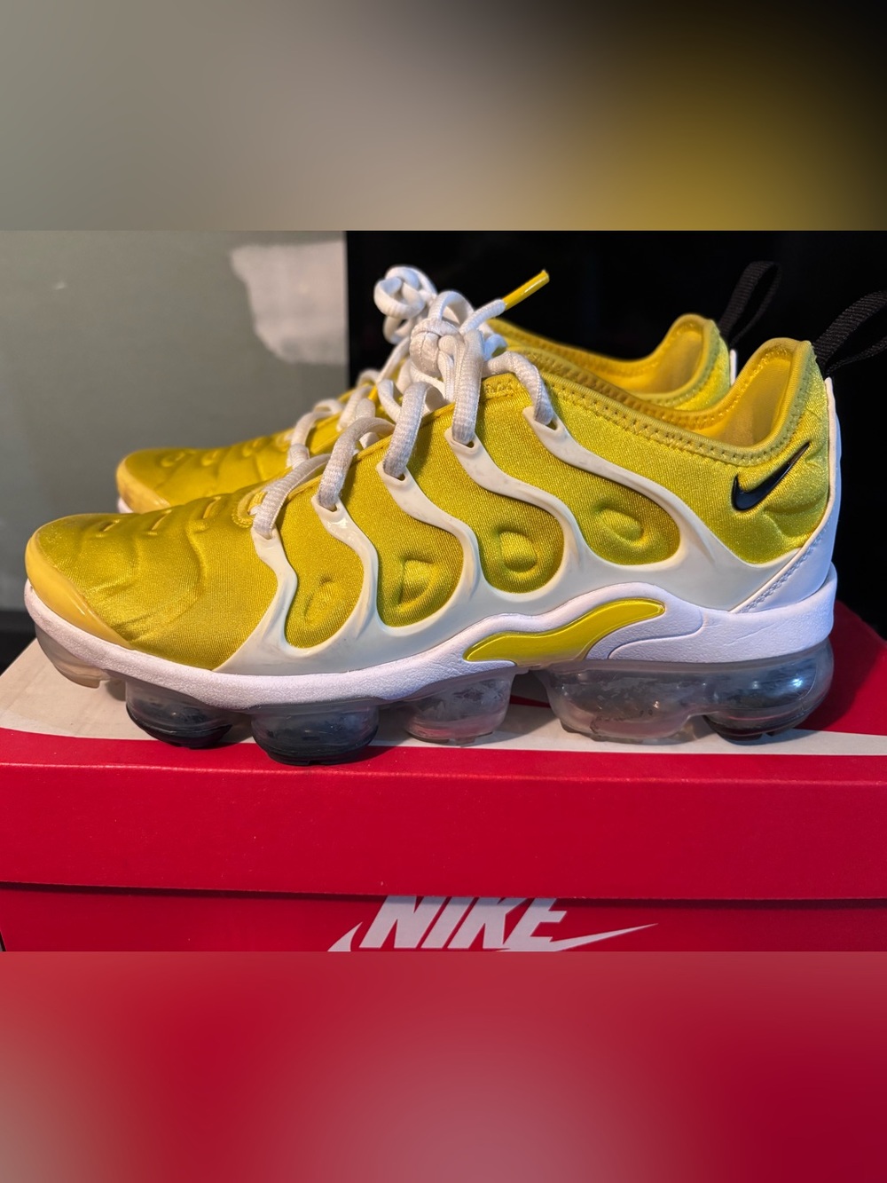 Nike Women's Yellow Air Vapormax-Style Athletic Shoe